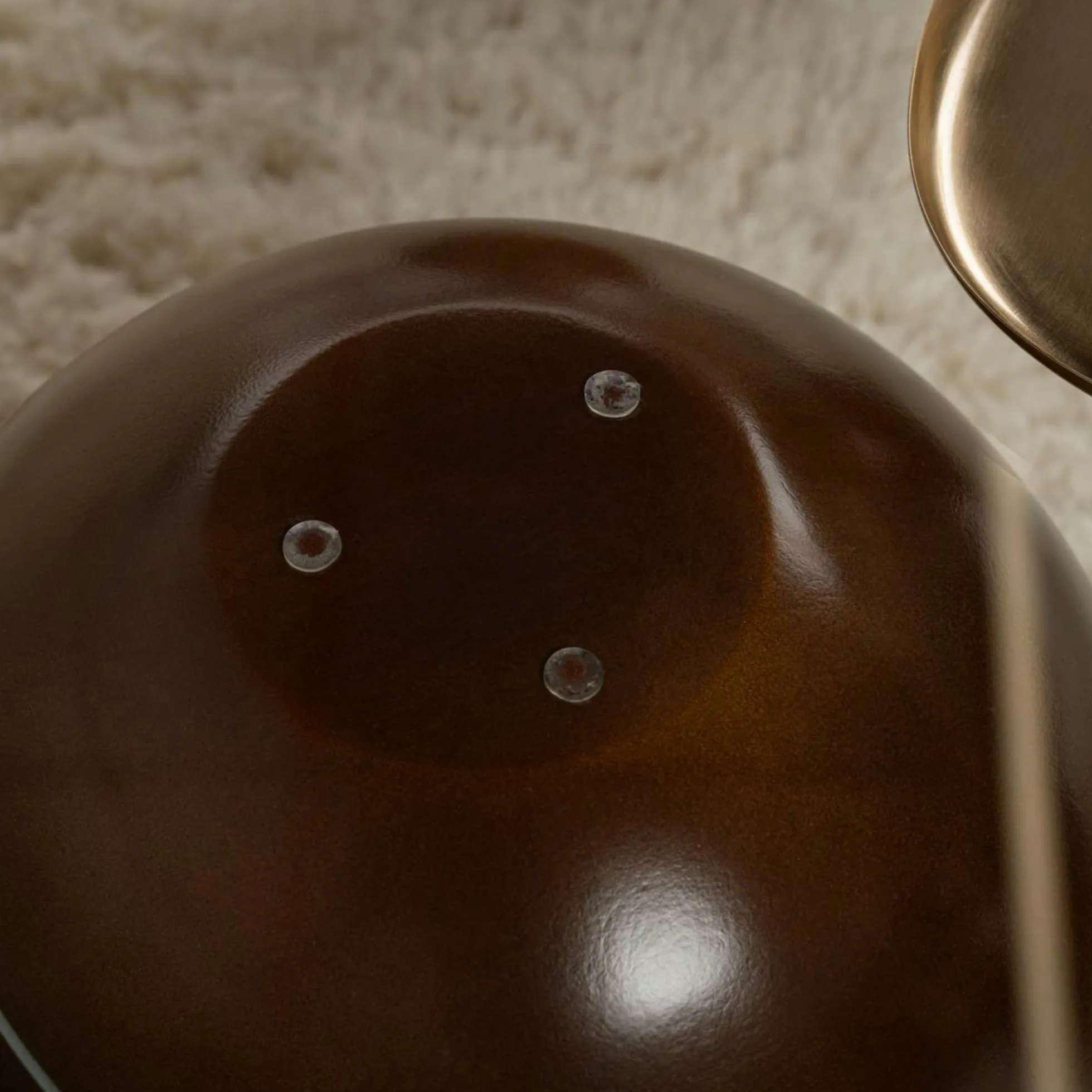 Table basse verre bords arrondis 4 pieds boule KOCHI