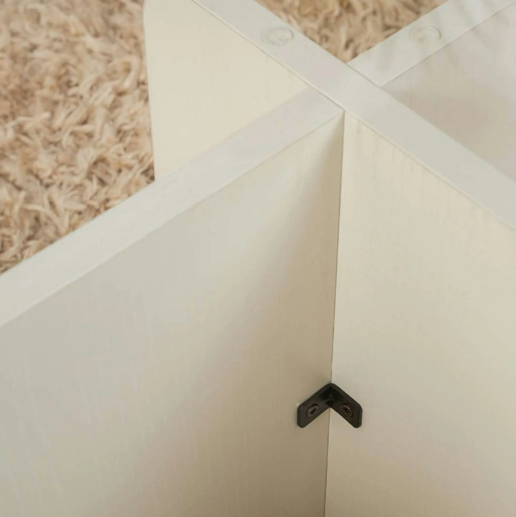 Table basse verre déstructurée – base effet bois blanc SALTA