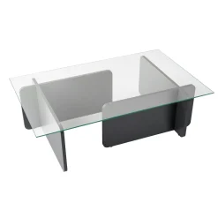 Table basse verre déstructurée – base gris anthracite SALTA
