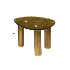 Table basse verre – finition antique dorée, 35 cm LAGUNA