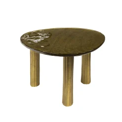 Table basse verre – finition antique dorée, 45 cm LAGUNA
