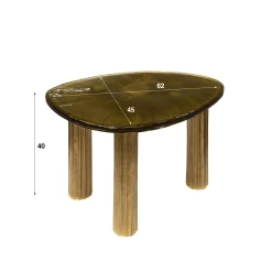 Table basse verre – finition cuivre antique, 40 cm LAGUNA