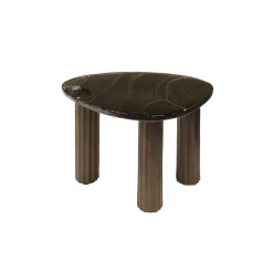 Table basse verre – finition cuivre antique, 35 cm LAGUNA