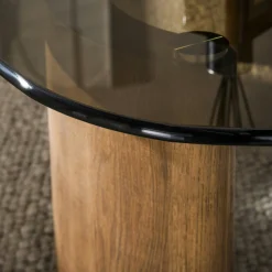 Table basse verre fumé design organique MILOS