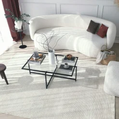 Table basse verre & métal noir - design minimaliste TULUM