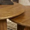 Table basse vintage en bois Ø80 cm CALDERA