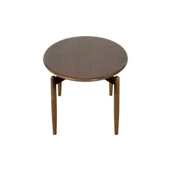 Table basse vintage en bois de chêne, forme ovale BRADFORD