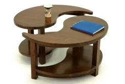 Table basse Ying Yang hévéa D80cm MAORI