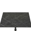 Table bistrot carrée effet marbre gris pied fonte 60 cm TORANO