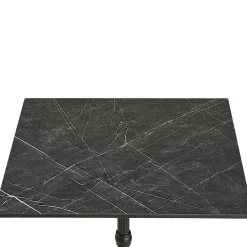 Table bistrot carrée effet marbre gris pied fonte 60 cm TORANO
