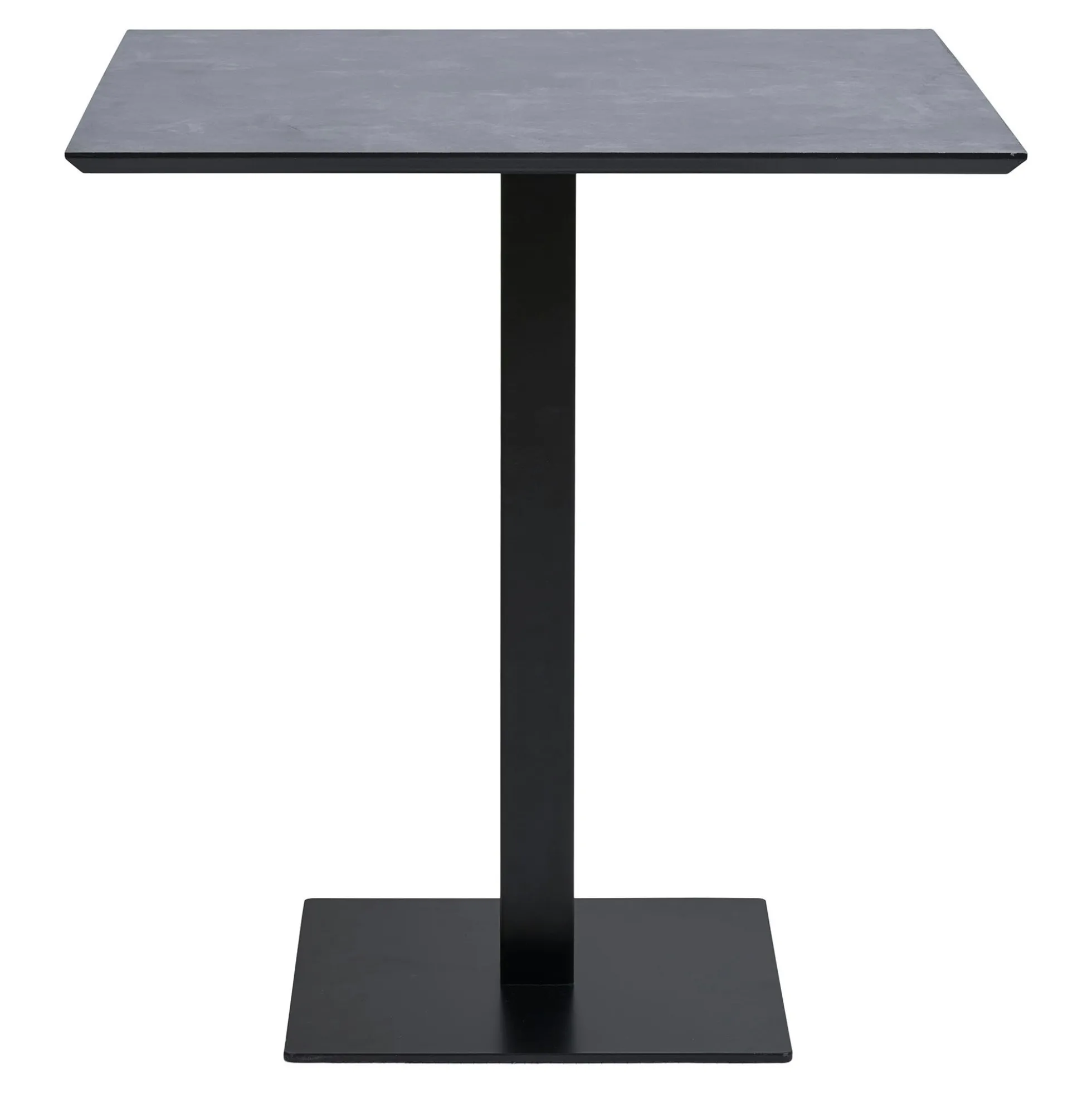 Table bistrot mélamine grise - pied métal noir, 70 cm NAPA