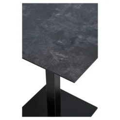 Table bistrot mélamine grise - pied métal noir, 70 cm NAPA