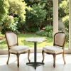 Table bistrot ronde effet marbre blanc pied alu Ø60 cm TORANO
