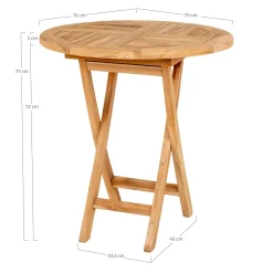 Table bistrot ronde en teck ø70 cm KUTA