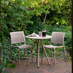 Table bistrot ronde intérieur/extérieur en polypropylène