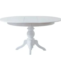 Table blanche extensible - ⌀118/158 cm, pied tourné TENA
