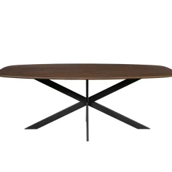 Table bords arrondis bois foncé 240 cm LEXTON