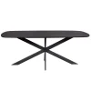 Table bords arrondis bois noir 200 cm UTAH
