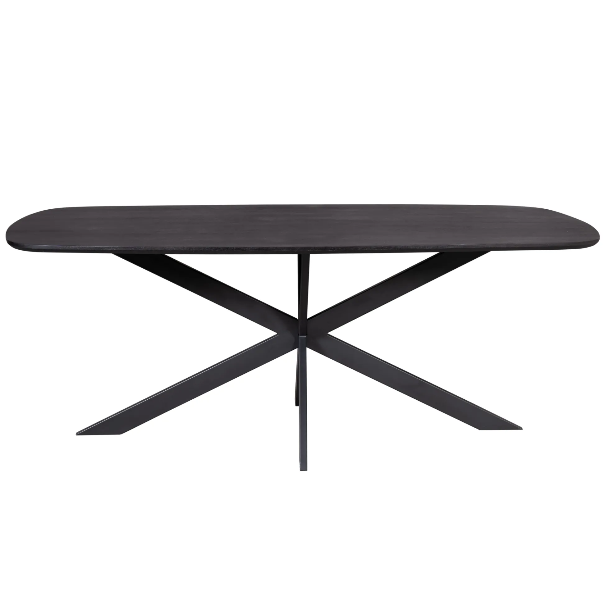 Table bords arrondis bois noir 200 cm UTAH