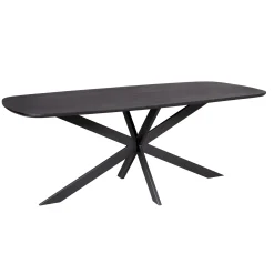 Table bords arrondis bois noir 200 cm UTAH