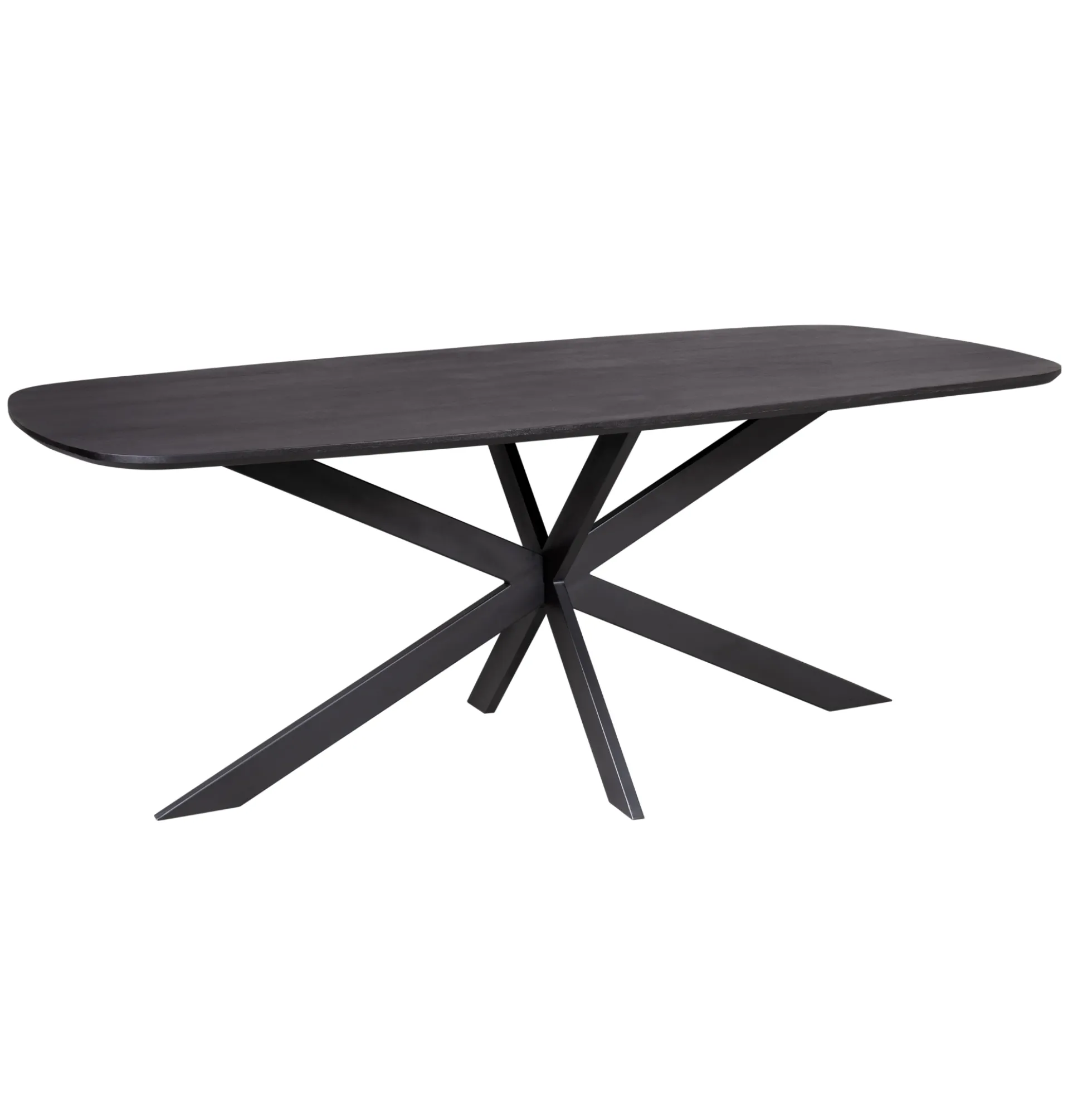 Table bords arrondis bois noir 200 cm UTAH