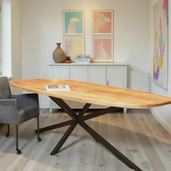 Table bords arrondis en bois 200 cm UTAH
