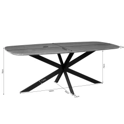 Table bords arrondis en bois 200 cm UTAH