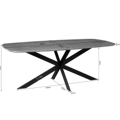 Table bords arrondis en bois 240 cm UTAH