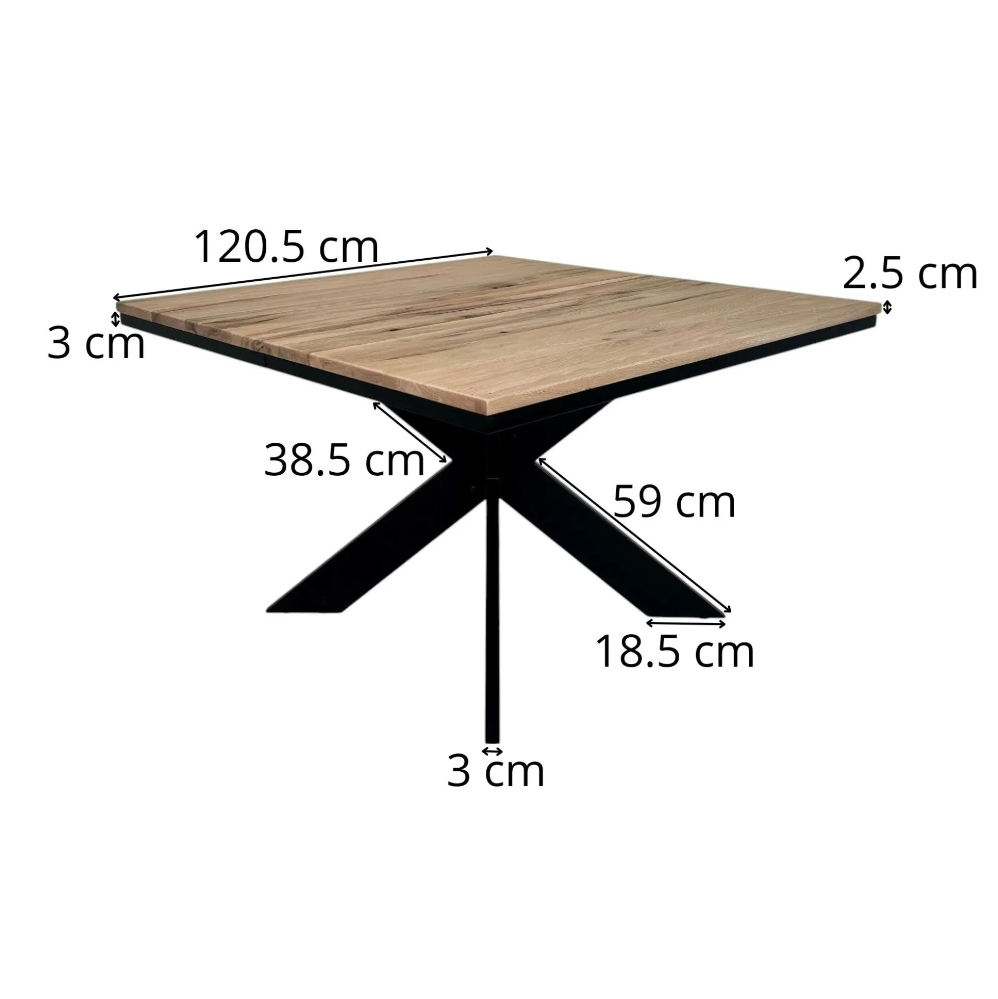 Table carrée extensible en chêne huilé 120 cm PALERME