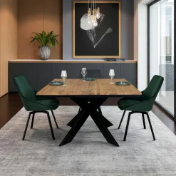 Table carrée extensible en chêne huilé 120 cm PALERME