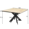 Table carrée extensible en chêne blanc 130 cm PALERME