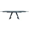 Table carrée extensible en céramique marbrée anthracite 140-220 cm LOMBARDIE