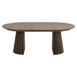Table chêne brun pied baguette extensible 200/250/300 cm AMSTERDAM