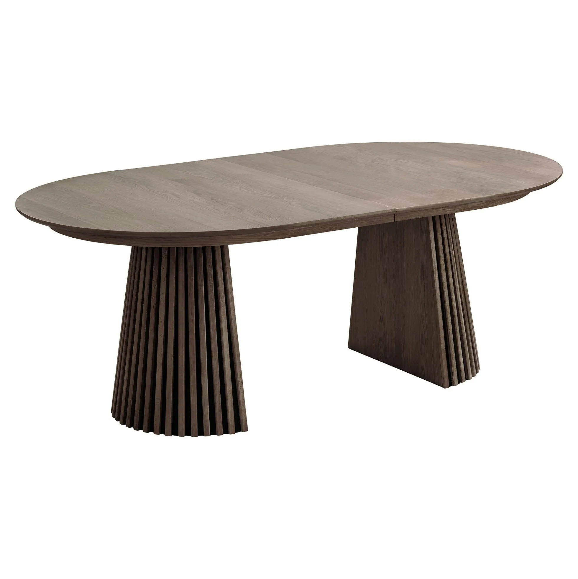 Table chêne brun pied baguette extensible 200/250/300 cm AMSTERDAM