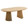 Table chêne clair pied baguette extensible 200/250/300 cm AMSTERDAM