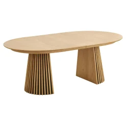 Table chêne clair pied baguette extensible 200/250/300 cm AMSTERDAM