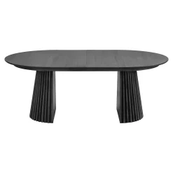 Table chêne noir pied baguette extensible 200/250/300 cm AMSTERDAM