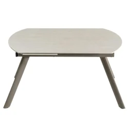 Table céramique décor travertin pieds bronze 140-180 cm LORA