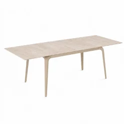 Table céramique à décor travertin 160-240 cm LORA
