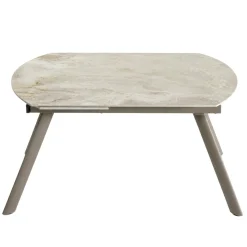 Table céramique effet onyx pieds bronze 140-180 cm LORA
