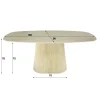 Table céramique effet travertin, bords ronds 180 cm ASCOLI