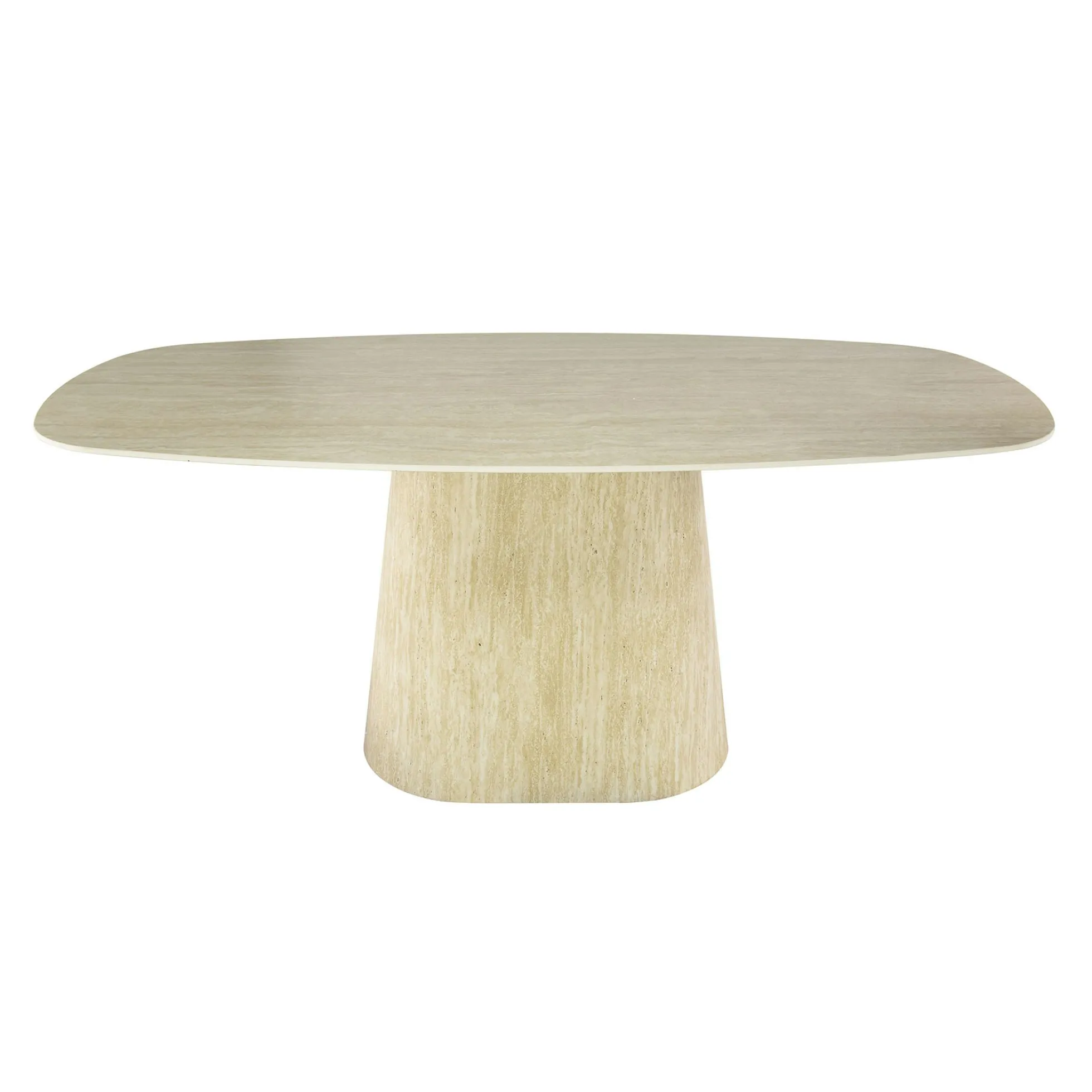 Table céramique effet travertin, bords ronds 180 cm ASCOLI