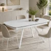 Table céramique extensible blanche 140-210 cm LORA