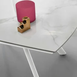 Table céramique extensible blanche 140-210 cm LORA