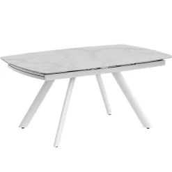 Table céramique extensible blanche 140-210 cm LORA