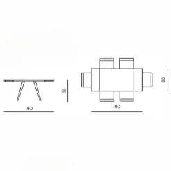 Table céramique extensible décor travertin 120-180 cm LORA
