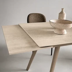 Table céramique extensible décor travertin 120-180 cm LORA