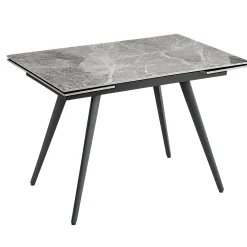 Table céramique extensible effet marbre gris 120-180 cm LORA