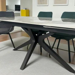 Table céramique extensible effet marbré 180-280 cm LOMBARDIE