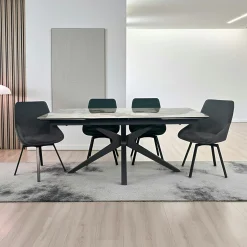 Table céramique extensible effet marbré 180-280 cm LOMBARDIE